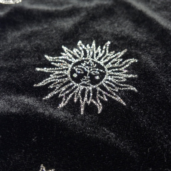 Black Velvet Celestial Star Moon Bodycon Mini Dress Size Small - Picture 6 of 11